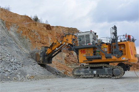 Liebherr R 9350 E electric excavator delivered to Assarel copper mine